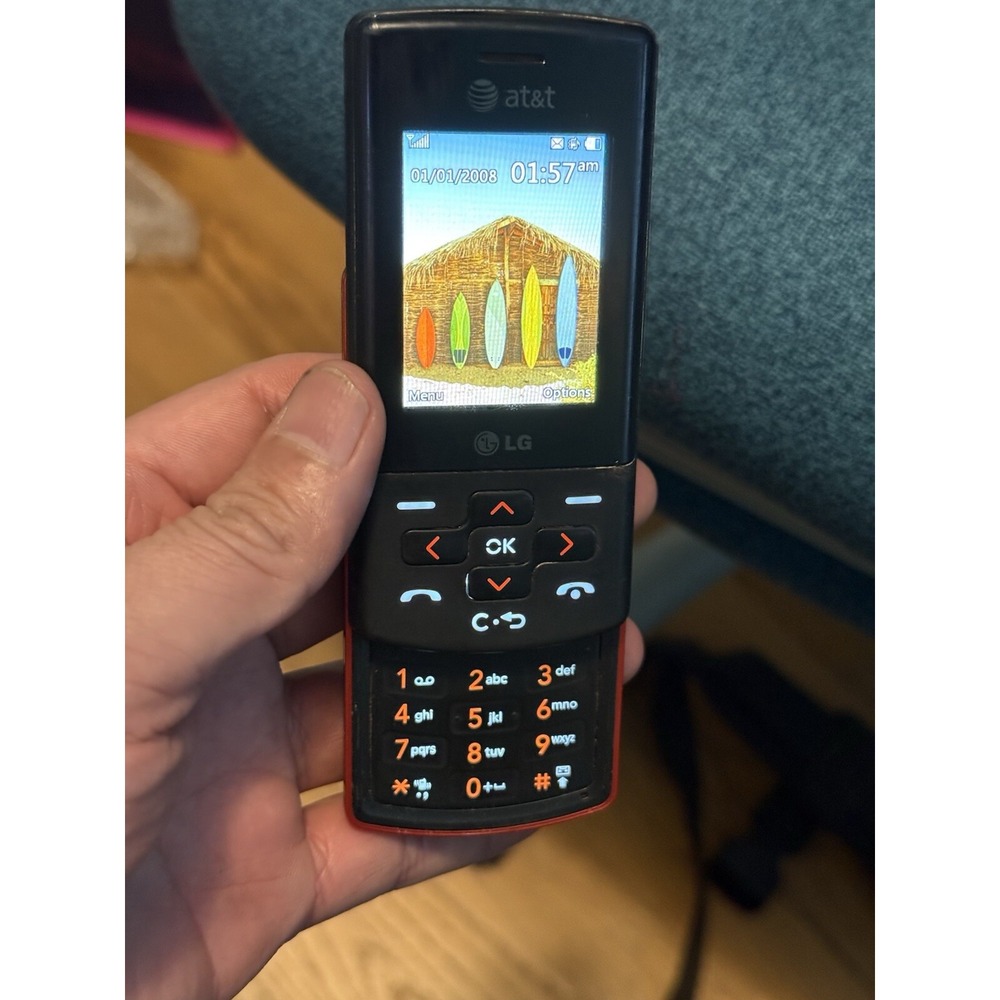 LG CF360 - Black and Red ( AT&T ) Rare Cellular Slider Phone